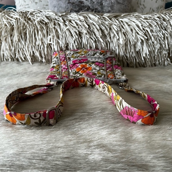 VERA BRADLEY Tea Garden Zipper Hipster Crossbody 2012 Cream Pink Orange Floral - Picture 12 of 16